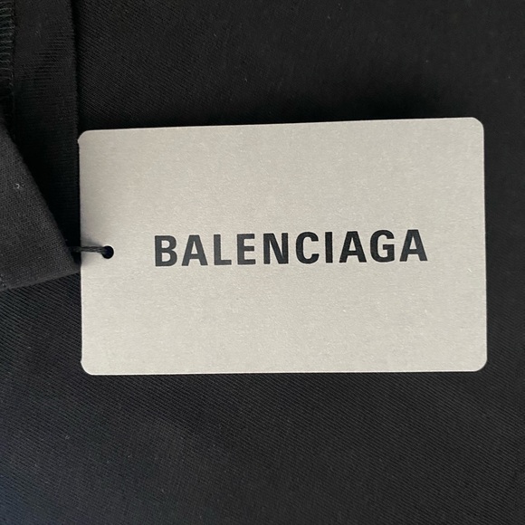Women’s Balenciaga, Black Cotton Logo Crewneck Shirt, size M, BNWT - Picture 6 of 9